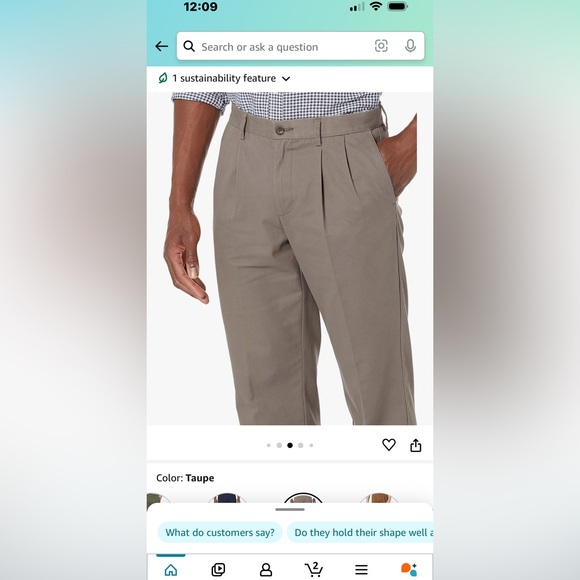 Amazon Essentials men's classic fit Chino Taupe;
46 x 28 NWT - Picture 6 of 6